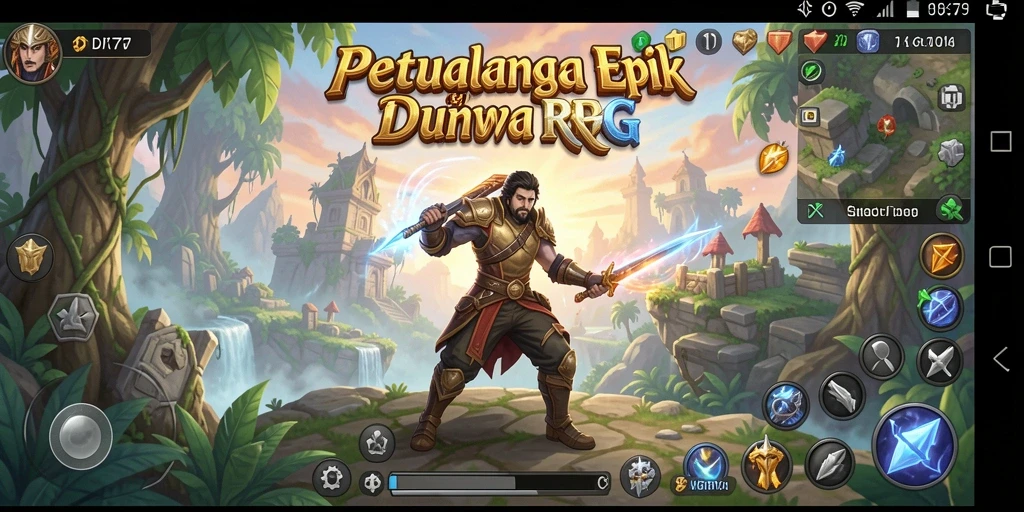Tampilan gameplay RPG yang mendebarkan dalam IDR77.