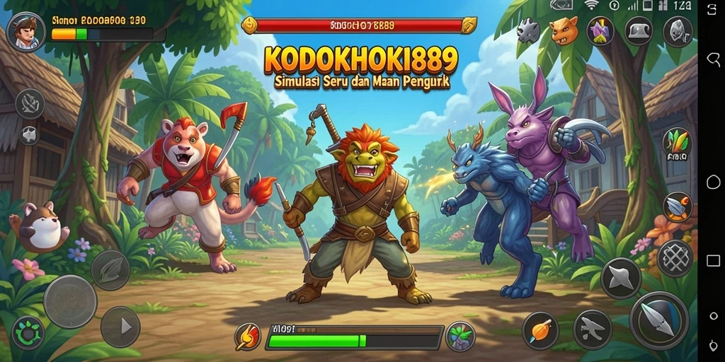 Screenshot utama KODOKHOKI889 menampilkan aksi gameplay simulasi yang dinamis.