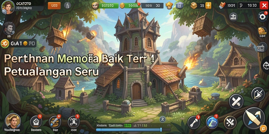 Tampilan gameplay OCATOTO yang menegangkan saat membangun pertahanan menara.