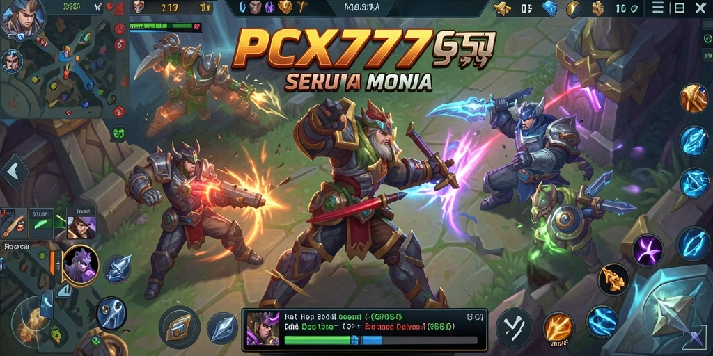 Gameplay PCX777 yang mendebarkan dengan pertarungan antar hero.