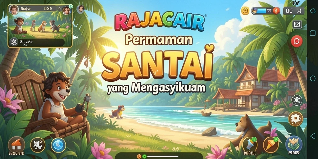 Screenshot menampilkan gameplay santai dan interaktif RAJACAIR.