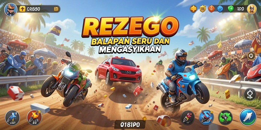 Tampilkan gameplay Racing yang mendebarkan di REZEGO.