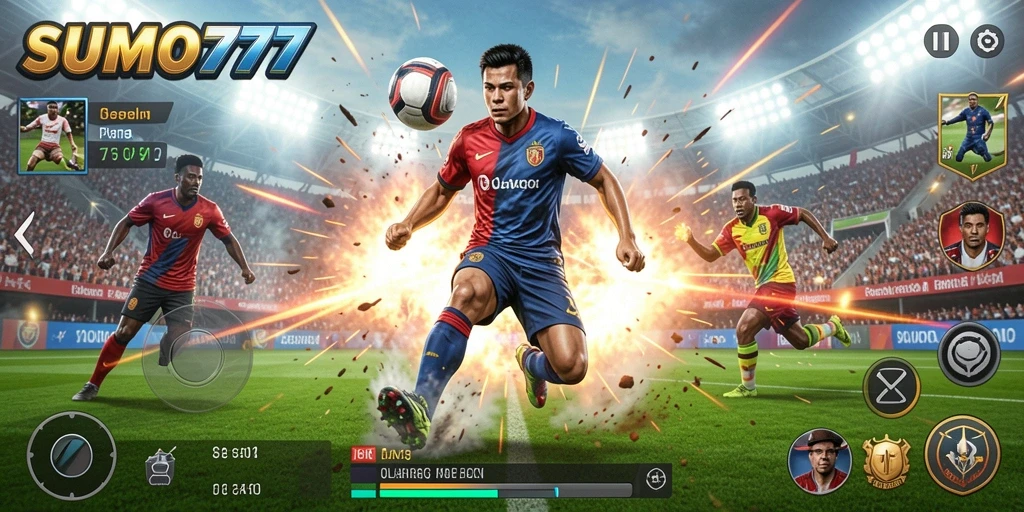 Tampilan gameplay menarik dalam pertandingan sumo yang seru.