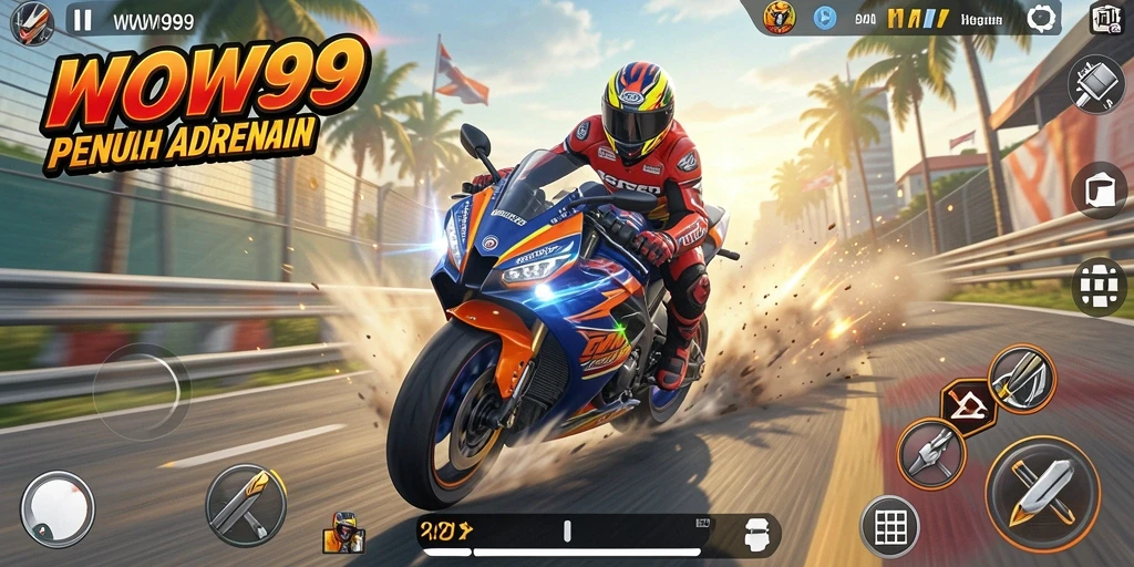 Gameplay balapan motor yang mendebarkan di WOW99.